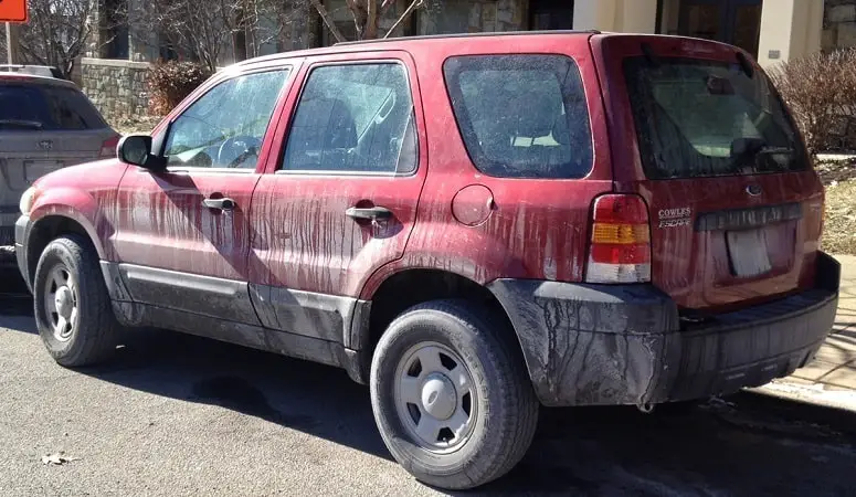 dirty car from salt