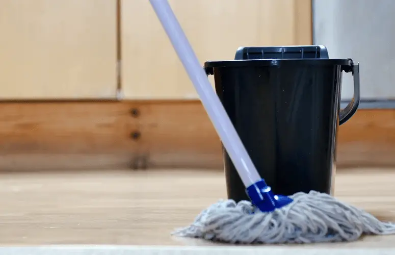 mopping a floor