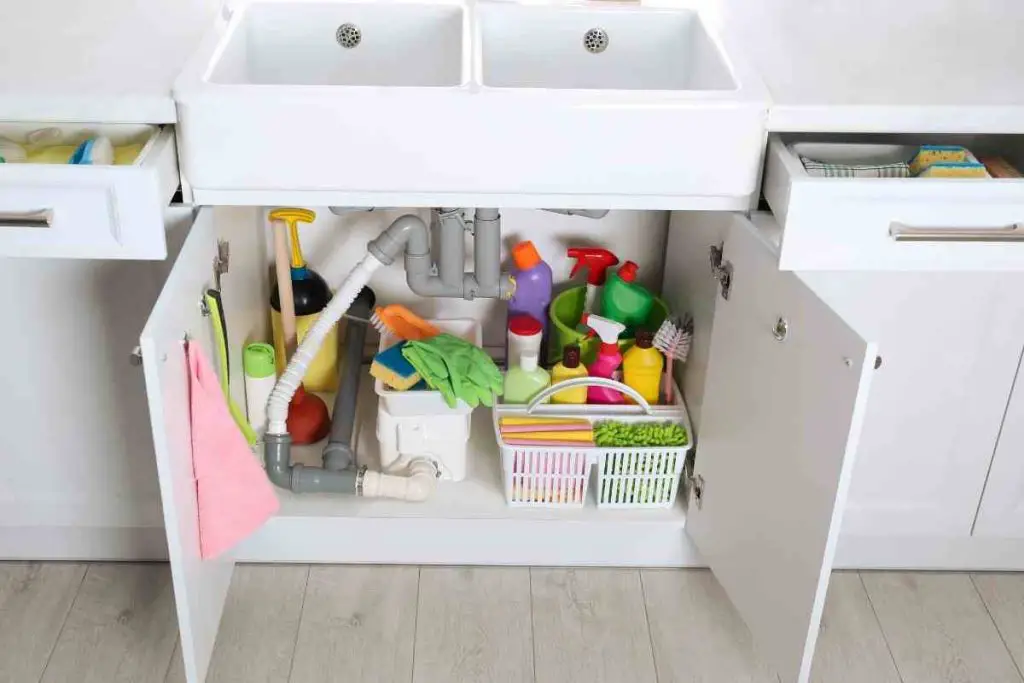 How to hang gloves under sink