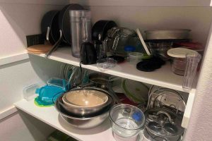 Steps to organize a pantry with deep shelves.
